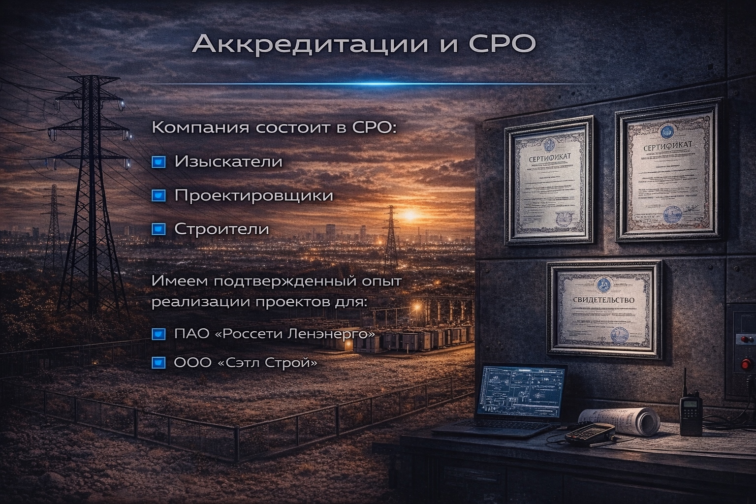 Сертификаты и свидетельства компании ЭЛЕМЕНТ
